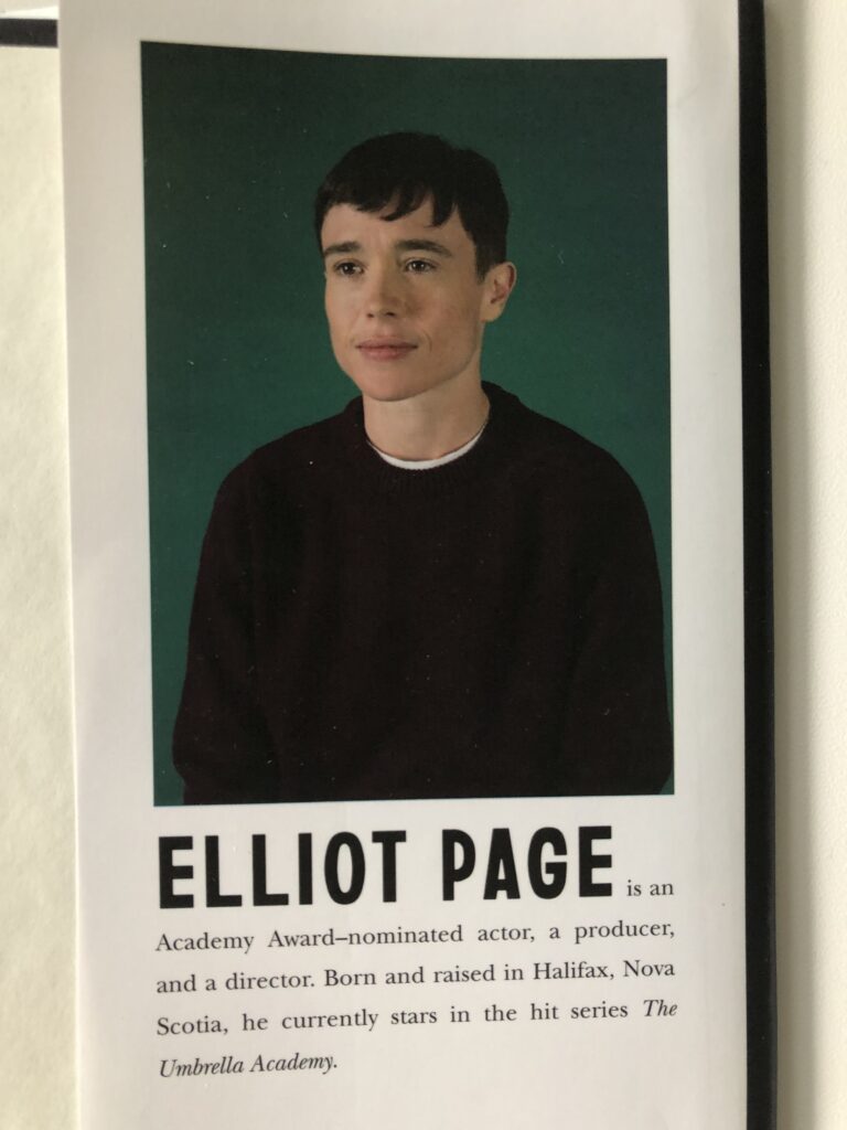 Elliot Page book jacket photography by Catherine Opie