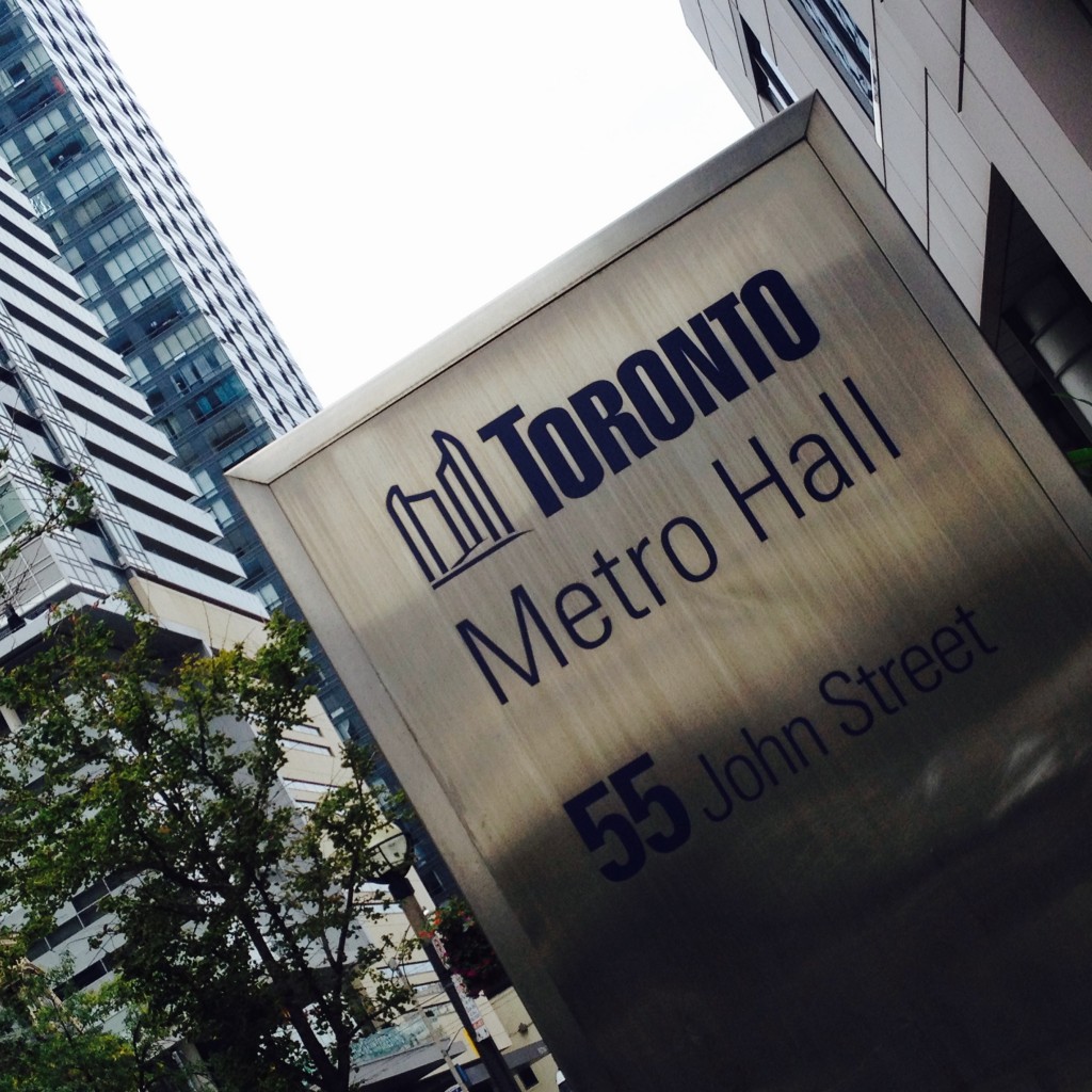 Toronto Metro Hall sign