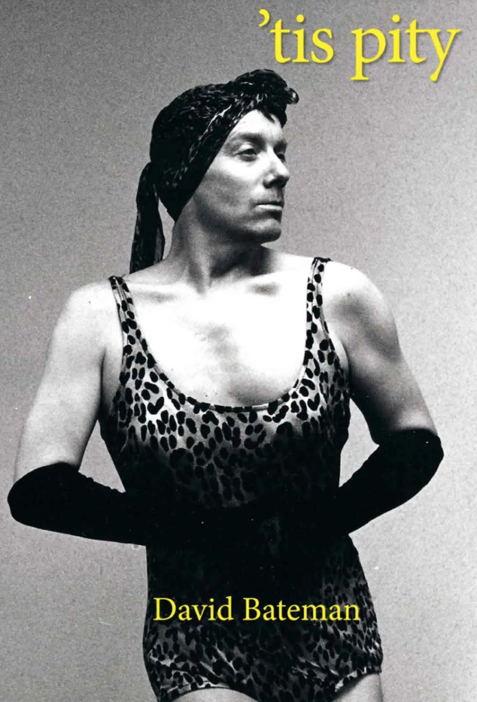 Bateman's "Tis Pity" cover photo of performance artist David Roche